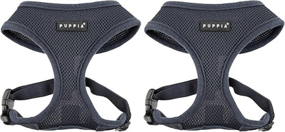 Authentic Puppia Soft Harness, Grey, X-Small (Pack of 2)