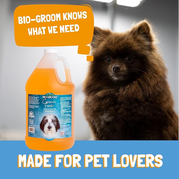 Bio-Groom Groom'n Fresh Dog Shampoo - Odor Eliminating, Dog Bathing Supplies, Puppy Wash, Cat Grooming Supplies, Cruelty-Free, Product Made in USA - 1 Gallon