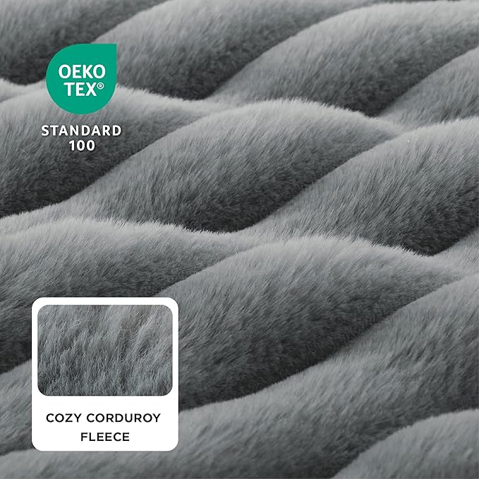 Bedsure ComfyFleece™ Orthopedic Dog Beds for Extra Large Pro Dogs, Waterproof Memory Foam XL Pet Bed with Sides, Non-Slip and Egg-Crate Foam Big Dog Couch Sofa with Washable Corduroy Cover, Grey