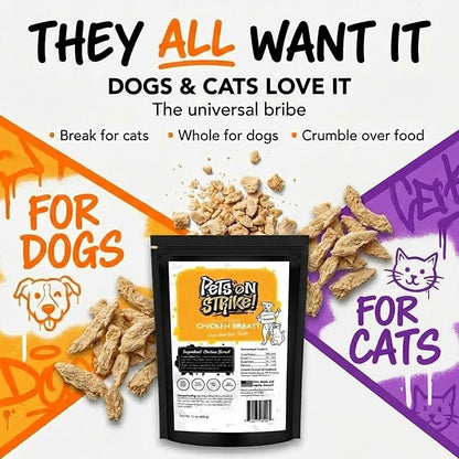 Freeze Dried Chicken Breast for Dogs & Cats (16oz) – Single Ingredient Dog Treats – USA Sourced & Made – High Protein, All Natural, Grain Free – Raw Freeze-Dried Training Treats