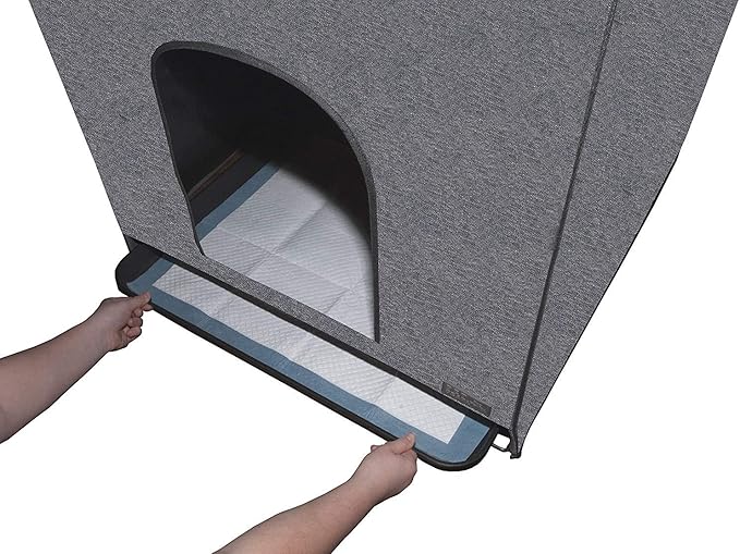 Pet Gear Pro Pawty, Potty Training Aid for Pee Pad/Grass Patch, Removable Tray Holds Pad Included, Hides Messes, Optional Wall Guard, Dog Litter Box, Pro Pawty ONLY- Large, Charcoal