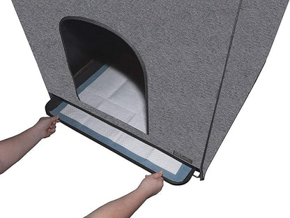 Pet Gear Pro Pawty, Potty Training Aid for Pee Pad/Grass Patch, Removable Tray Holds Pad Included, Hides Messes, Optional Wall Guard, Dog Litter Box, Pro Pawty ONLY- Large, Charcoal
