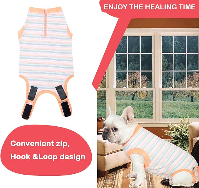 Recovery Suit for Dogs,Dog Cone Alternative Zipper Surgery Suit Female Spay,Soft Dog Surgery Suit for Anti Licking,Breathable Surgical Suit for Dogs Female Spay