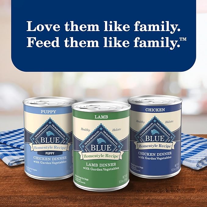 Blue Buffalo Homestyle Recipe Adult Wet Dog Food, Made with Natural Ingredients, Turkey and Lamb Dinner Variety Pack, 12.5-oz Cans (6 Count, 3 of Each)