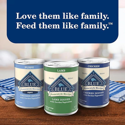 Blue Buffalo Homestyle Recipe Adult Wet Dog Food, Made with Natural Ingredients, Turkey and Lamb Dinner Variety Pack, 12.5-oz Cans (6 Count, 3 of Each)