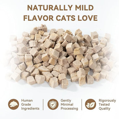 Freeze Dried Cat Treats, Single Ingredient Duck Bites Snacks for Cats & Dogs, Grain-Free High Protein Healthy Training Treats & Food Topper for Cats & Dogs, 1 oz