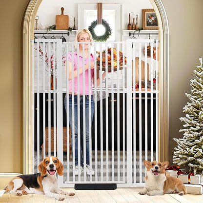 SHYUJAJIE 59 Inch Extra Tall Pet Gate for Cats,29.5-43" Adjustable Wide Dog Gates,No Drilling Pressure Mounted Walk Through Tall Cat Gate for Doorways,Hallway,Stairs