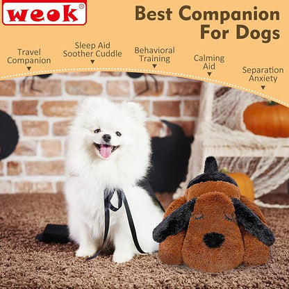 WEOK Heartbeat Puppy for Dogs, Helps for Anxiety Relief and Calming, Stuffed Animal Anxiety Calming Behavioral Puppy Heartbeat Toy Sleep aid for Cats Pets（for Small Breeds）
