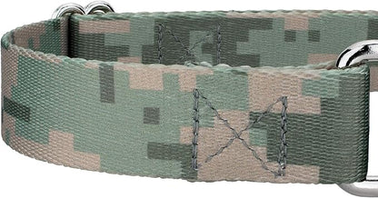 Country Brook Petz - Digital Camo Martingale Dog Collar and Leash Limited Edition - Camouflage Collection Featuring Rugged Designs (1/2 Inch, Extra Small)