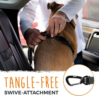 Mighty Paw Dog Seat Belt For Car - LATCH Compatible Adjustable Dog Seatbelt Harness for Small, Medium and Large Pets. Distraction Free Driving, Heavy-Duty Design with Aviation Grade Aluminum Carabiner
