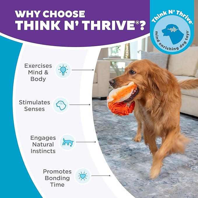 Outward Hound by Nina Ottosson Stuff N' Snuffle Plush Snuffle Ball Dog Puzzle, Lion, Multicolored