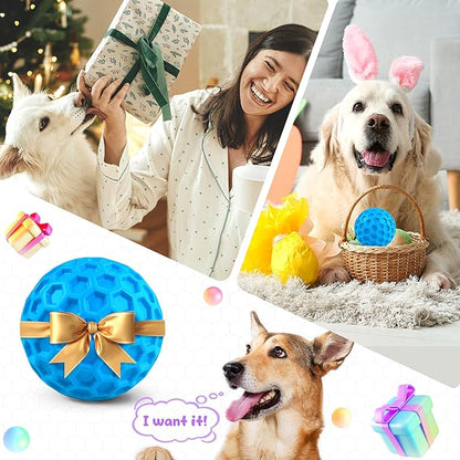 Squeaky Dog Toys for Aggressive Chewers, Indestructible Dog Balls for Aggressive Chewers, Squeaky Balls for Dogs, Interactive Toys for Large Dogs, Funny Heavy Duty Ball