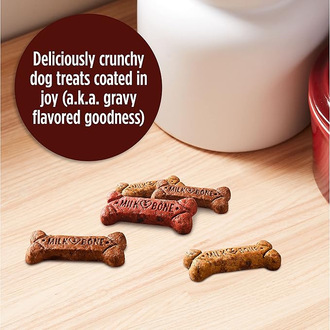 Milk-Bone Gravy Bones Dog Treats with 4 Savory Meat Flavors Coated in Gravy,7 Pound,(Pack of 2)