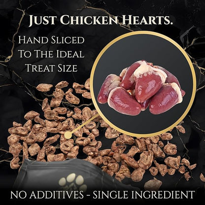 Freeze Dried Chicken Hearts Dog Treats | 100% All Natural Real Chicken Heart Treats for Dogs | Promotes Good Immune System & Overall Health | USDA Approved and Made in The USA - 4 Oz