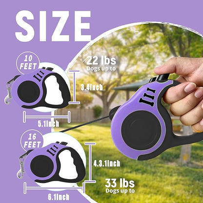 Retractable Dog Leash Automatic Telescopic Tractor Dog Tape, Pet Tape 10/16 FT Durable and Convenient, with Non-Slip Handle, Suitable for Small and Medium-Sized Dogs