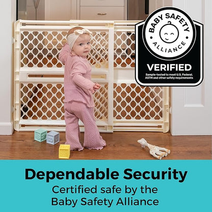 Toddleroo by North States - Supergate Ergo Baby Gate: Plastic Baby Gate for Stairs & Doorways - Adjustable Indoor Safety Gate - Made in USA - 26 to 42 Inches Wide - 26 Inches Tall - Ivory