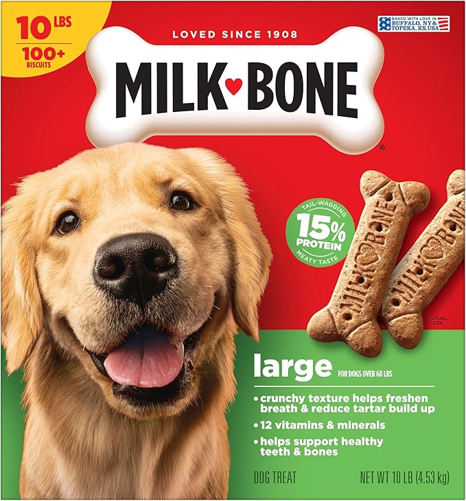 Milk-Bone Original Dog Treats Biscuits for Large Dogs, 10 Pounds (Packaging May Vary)