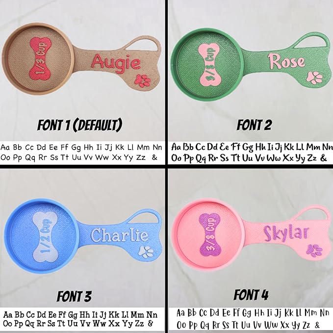 Personalized Dog Food Scoop Custom Scooper Pet Kibble Scoop Food Dispenser Dog Measuring Cup Custom Pet Accessories Gift Idea for Dog Lover (1oz - 1/8cup)