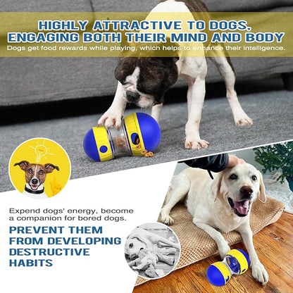 BSISUERM Dog Treat Dispensing Puzzle Toy Adjustable Food Dispenser Slow Feeder Puppy Enrichment Training Rolling Ball Pet Interactive Chase Toys for Small Medium Large Dogs to Keep Them Busy