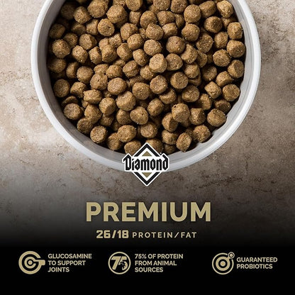 Diamond Premium All Life Stages Dry Dog Food 26/18 for Active, Athletic & Sporting Dogs 40lb Bag