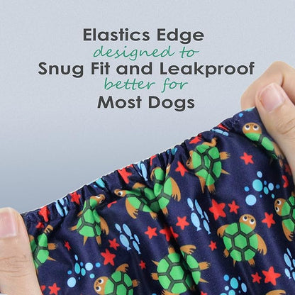 wegreeco Washable Dog Diapers - Washable Male Dog Belly Wrap - Pack of 3 (Turtle, Medium)