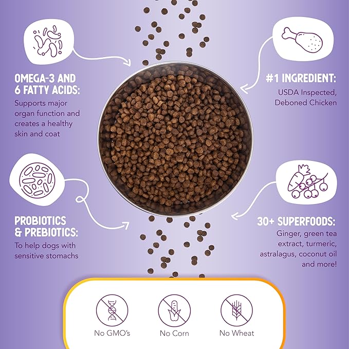 Health Extension Little Bites LITE Dry Dog Food, Chicken & Brown Rice for Toy and Small Breeds, Supports Healthy Weight, with Probiotics & Superfoods for Digestion & Coat Health, 4 lb Bag