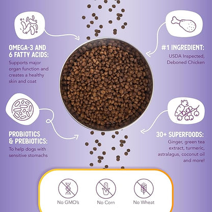 Health Extension Little Bites LITE Dry Dog Food, Chicken & Brown Rice for Toy and Small Breeds, Supports Healthy Weight, with Probiotics & Superfoods for Digestion & Coat Health, 4 lb Bag