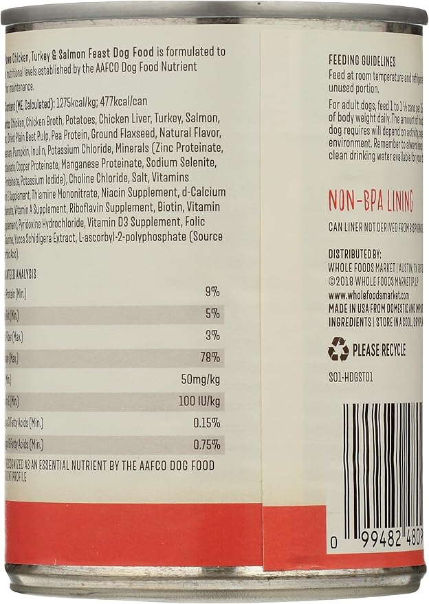 Whole Paws, Whole Paws, Chicken, Turkey and Salmon Dog Food, 13.2 Ounce