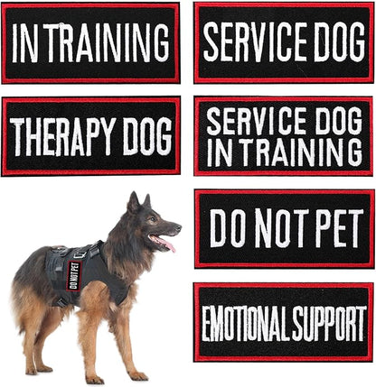 Pistha 12 Pieces Removable Tactical Dog Harness Service Dog Vest Patches Do Not Pet in Training and Emotional Support Dog Vest Patches(3.6 x 1.6Inch)