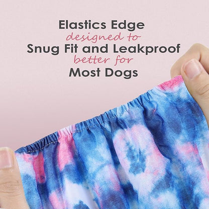wegreeco Washable Male Dog Belly Band (Stylish Pattern)- Pack of 3 - Washable Male Dog Belly Wrap, Dog Diapers Male (Tie-dye, Sky, Large)