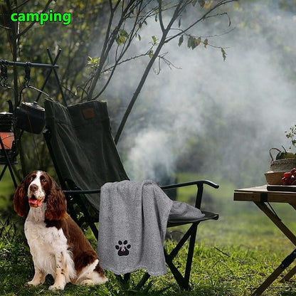 Dogvingpk Dog Towel Super Absorbent Soft Microfiber Pet Bath Grooming Towels for Drying Dogs and Other Pets (M-36" * 28", Grey)