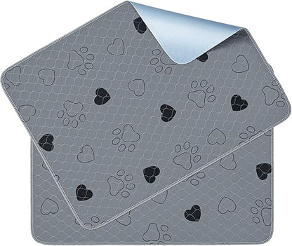 Feandrea Washable Dog Pee Pads, 2 Pack, Reusable, 48 x 36 Inches, XL, Waterproof Pet Training, Leakproof, Non-Slip, Super Absorbent, Gray UPTD036G01