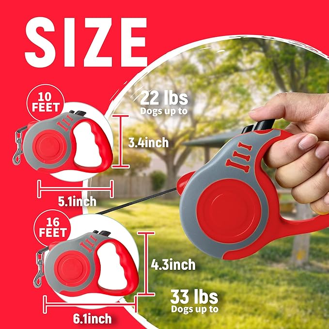 Retractable Dog Leash Automatic Telescopic Tractor Dog Tape, Pet Tape 10/16 FT Durable and Convenient, with Non-Slip Handle, Suitable for Small and Medium-Sized Dogs