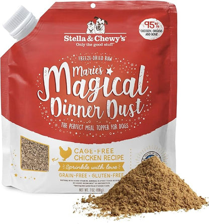 Stella & Chewy's Freeze-Dried Raw Marie's Magical Dinner Dust - Premium Chicken Dog Food Topper with Organic Fruits & Vegetables - Perfect for Picky Eaters - 7oz