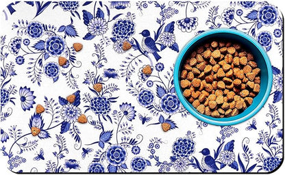 Dog Food Mats for Floors Waterproof Mat for Cat Food and Water Bowls - Absorbent Quick Dry Non Slip Mat for Pet Feeding