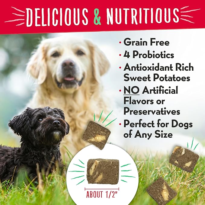 Charlee Bear Grain Free Meaty Bites Freeze Dried Dog Treats, Beef Liver and Sweet Potato, 2.25 Ounce Resealable Bag, Training Treats or Meal Topper Dogs, High Protein Snacks, Made in USA