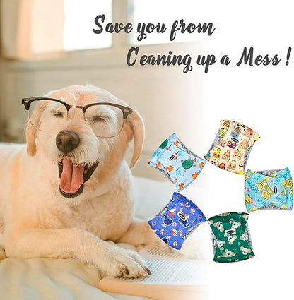 Male Dog Diapers, High Absorbing Dog Belly Bands for Male Dogs, Washable Reusable Dog Males Wraps(5 Pack)