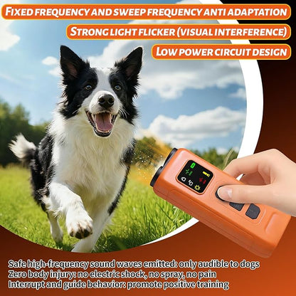 Ultrasonic Dog Bark Deterrent, 2-in-1 Anti Bark Device with LED Flashlight & HD Display | Stop Nuisance Barking, No Shock Training Aid for Small to Large Dogs