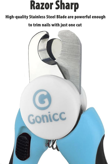 gonicc Dog & Cat Pets Nail Clippers and Trimmers - with Safety Guard to Avoid Overcutting, Free Nail File, Razor Sharp Blade - Professional Grooming Tool for Pets (for Medium to Small Dogs)