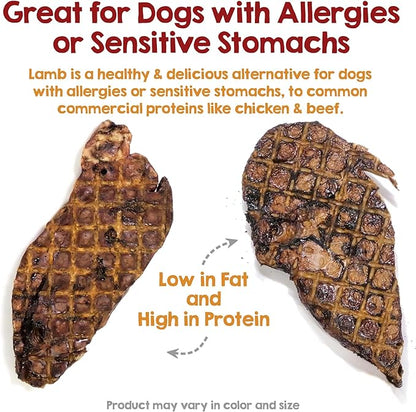 Riley's Premium Dehydrated Lamb Lung Dog Treats - Sourced in USA, Made in USA - Air Dried Crunchy & Delicious Lamb Dog Treats - 6 oz