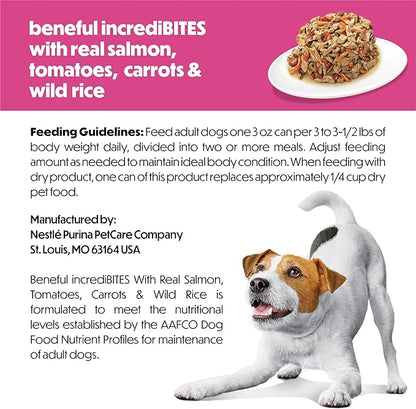 Purina Beneful Small Breed Wet Dog Food in Gravy, IncrediBites With Real Salmon - (Pack of 12) 3 oz. Cans