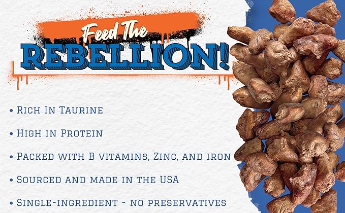 Freeze Dried Chicken Hearts for Dogs & Cats (3oz) – Single Ingredient Dog Treats – USA Sourced & Made – High Protein, All Natural, Grain Free – Raw Freeze-Dried Training Treats