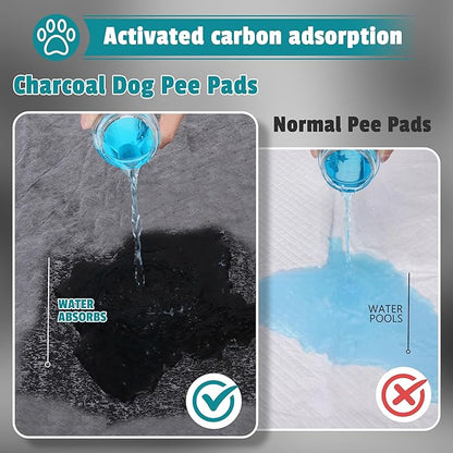 Bulubaky Charcoal Super Absorbency Puppy Pads, Activated Carbon Odor-Control XXXL 36"x36" Leak-Proof Pet Training Pee Pads, Disposable Potty Pads for Dogs Cats, Rabbits 45Counts