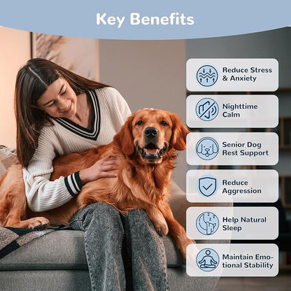 Calming Chews with Melatonin Set, Dog Calming Soft Chews for Fireworks, Storms, Thunder, Barking, Separation