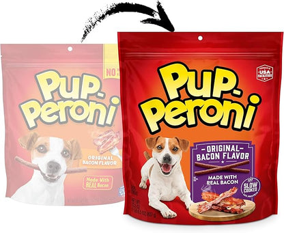 Pup-Peroni Dog Treats, Original Bacon Flavor, 22.5 Ounce, Made with Real Bacon
