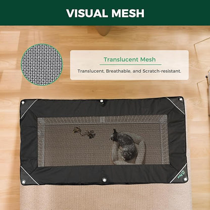 FXW Homeplus Indoor Dog Playpen with Rectangle Mesh Top Cover for Escape Prevention, 32 Inch 6 Panels Heavy Duty Dog Pen for Small and Medium Dogs, White│Patented