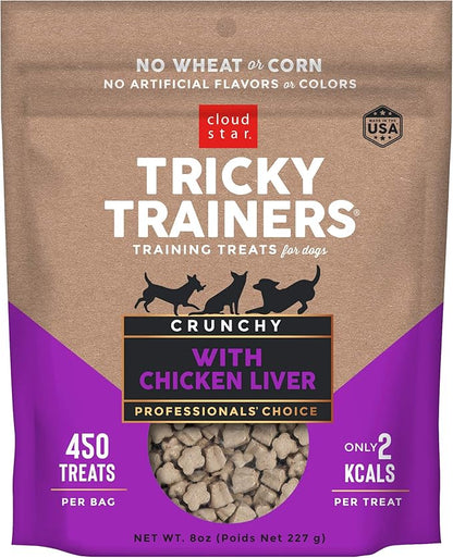 Cloud Star Tricky Trainers Crunchy, Low Calorie Training Dog Treat, Made in the USA, Wheat & Corn Free
