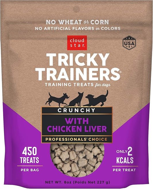 Cloud Star Tricky Trainers Crunchy, Low Calorie Training Dog Treat, Made in the USA, Wheat & Corn Free