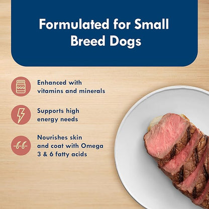 Blue Buffalo Delights Small Breed Natural Wet Dog Food, Prime Rib Flavor in Gravy, 3.5-oz Cups, 12 Count