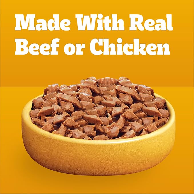 Pedigree Puppy Food Morsels in Sauce, Wet Dog Food Pouches Variety Pack, 3.5 oz. Pouches, 8 Count (Pack of 2)